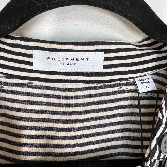 NWT New Equipment Lizza Long Sleeve Drawstring Dress Size 6 - Picture 12 of 14